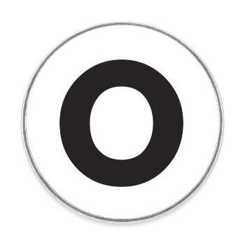 O - Round  fridge magnet - white - Front