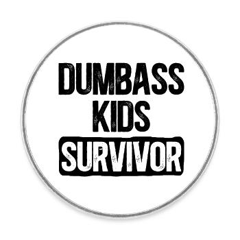 Humor Family Kids Mom Dad - Round  fridge magnet - white - Front