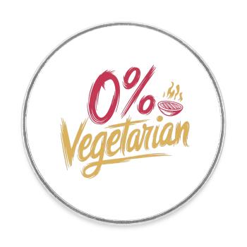 0% Vegetarian 11 - Runder Kühlschrankmagnet - Weiß - Vorne