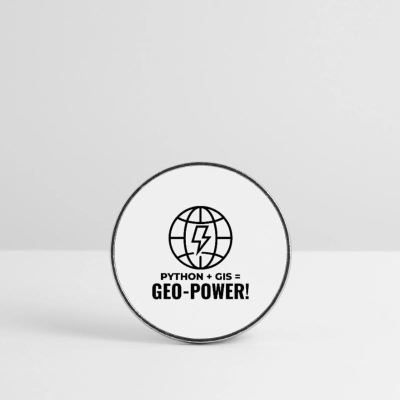 Python GIS Geo-Power Programming Geospatial Round  fridge magnet