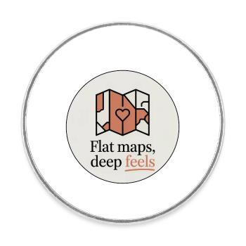 Flat Maps Deep Feels Geography Cartography - Round  fridge magnet - white - Front