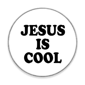 Jesus is cool - Round  fridge magnet - white - Front