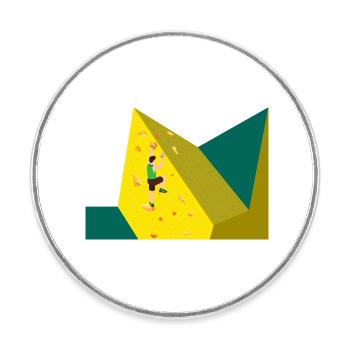 Klettern, bouldern, Sportklettern, Kletterwand - Runder Kühlschrankmagnet - Weiß - Vorne