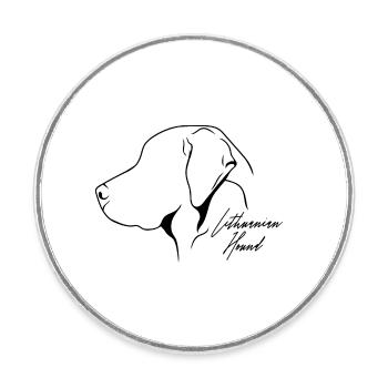 Lithuanian Hound Profile Hunting Dogs Dogs Wilsigns - Round  fridge magnet - white - Front