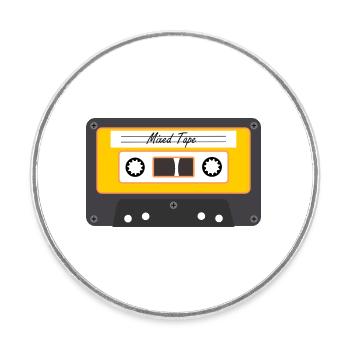 Alte Kassette - Runder Kühlschrankmagnet - Weiß - Vorne