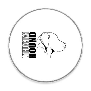 Lithuanian Hound Profile Hunting Dogs Dogs Wilsigns - Round  fridge magnet - white - Front