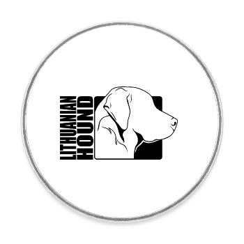 Lithuanian Hound Profile Hunting Dogs Dogs Wilsigns - Round  fridge magnet - white - Front