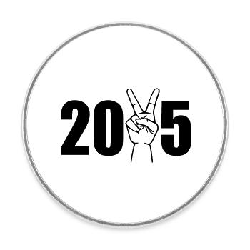2025 - Runder Kühlschrankmagnet - Weiß - Vorne