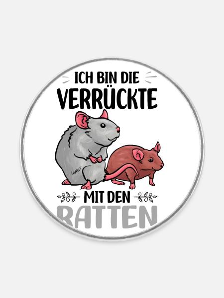 Ratten - Runder Kühlschrankmagnet - Weiß