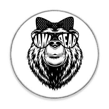 Mama Bear | Farbe änderbar - Runder Kühlschrankmagnet - Weiß - Vorne