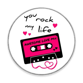 love mix tape - Runder Kühlschrankmagnet - Weiß - Vorne