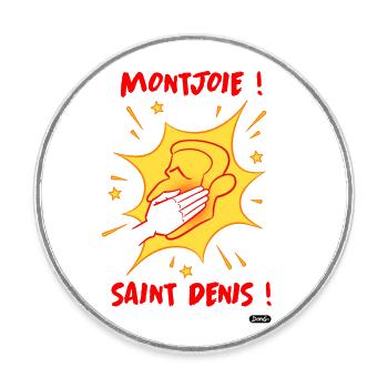 Montjoie Saint Denis - Magnet rond - blanc - Devant