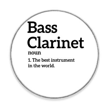 Définition Basse Clarinette - Magnet rond - blanc - Devant