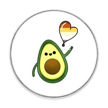 Avocado Herzballon Gay Bear Pride - Runder Kühlschrankmagnet - Weiß - Vorne