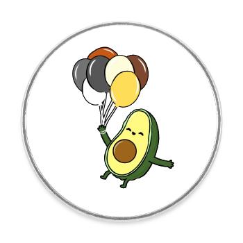 Avocado Ballon Gay Bear Pride - Runder Kühlschrankmagnet - Weiß - Vorne
