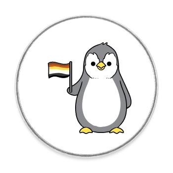 Pinguin Gay Bear Pride - Runder Kühlschrankmagnet - Weiß - Vorne
