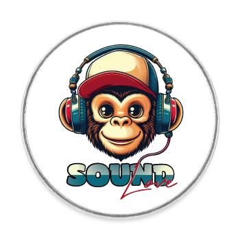 L’amour sonore - Magnet rond - blanc - Devant