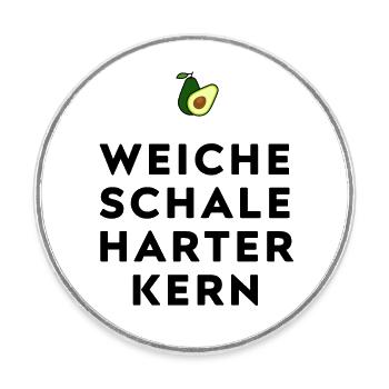 WEICHE SCHALE HARTER KERN - Runder Kühlschrankmagnet - Weiß - Vorne