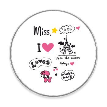 Girl love paris yoga scribble trip french geschenk - Runder Kühlschrankmagnet - Weiß - Vorne