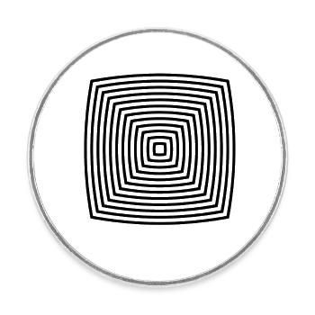 illusion d'optique - Magnet rond - blanc - Devant