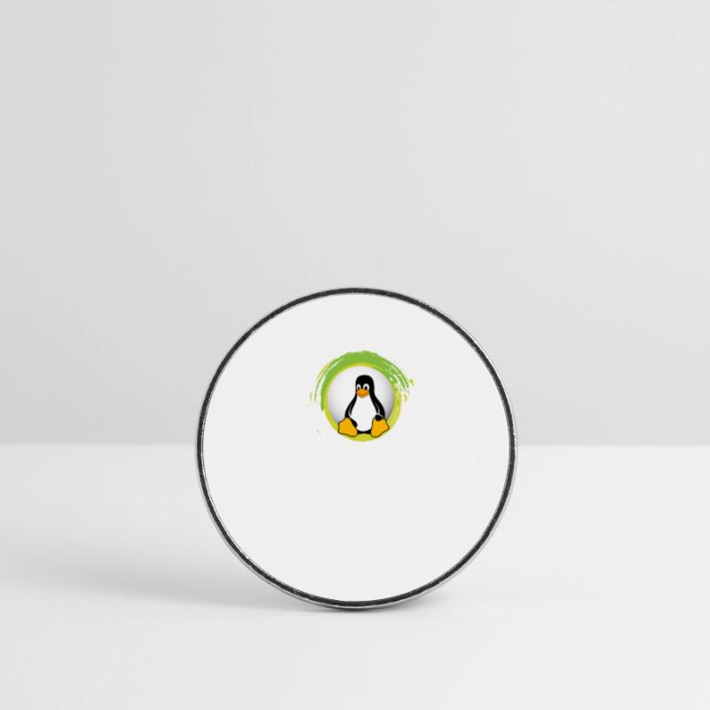 Computer System Pinguin Nerd pc inside code admin Runder Kühlschrankmagnet