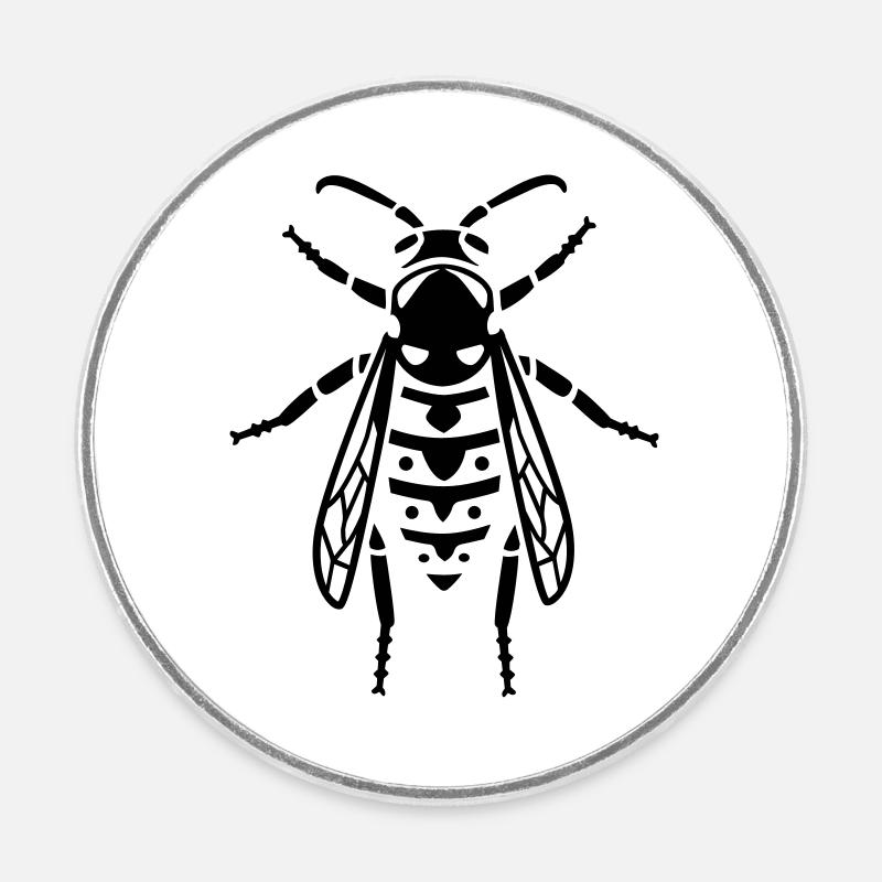 Insect - wasp - Round  fridge magnet - white