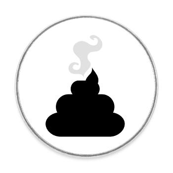 turd poo dampfenden Haufen Mist mit Gestank - Runder Kühlschrankmagnet - Weiß - Vorne