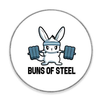 Bunny, Fitness, Gym, Motivation, Sport, Cadeau - Magnet rond - blanc - Devant