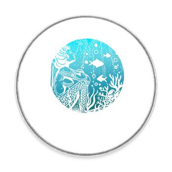 Sirène sirène sirène conte de fées - Magnet rond - blanc - Devant