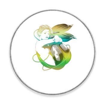 Sirène sirène sirène conte de fées - Magnet rond - blanc - Devant