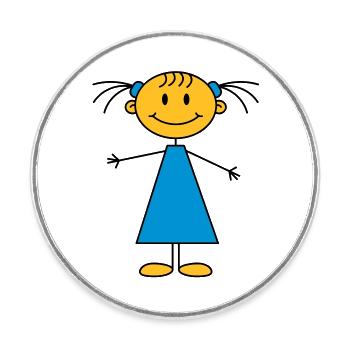 girl - Runder Kühlschrankmagnet - Weiß - Vorne