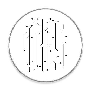 schaltkreis draht daten microchip kreislauf energi - Runder Kühlschrankmagnet - Weiß - Vorne