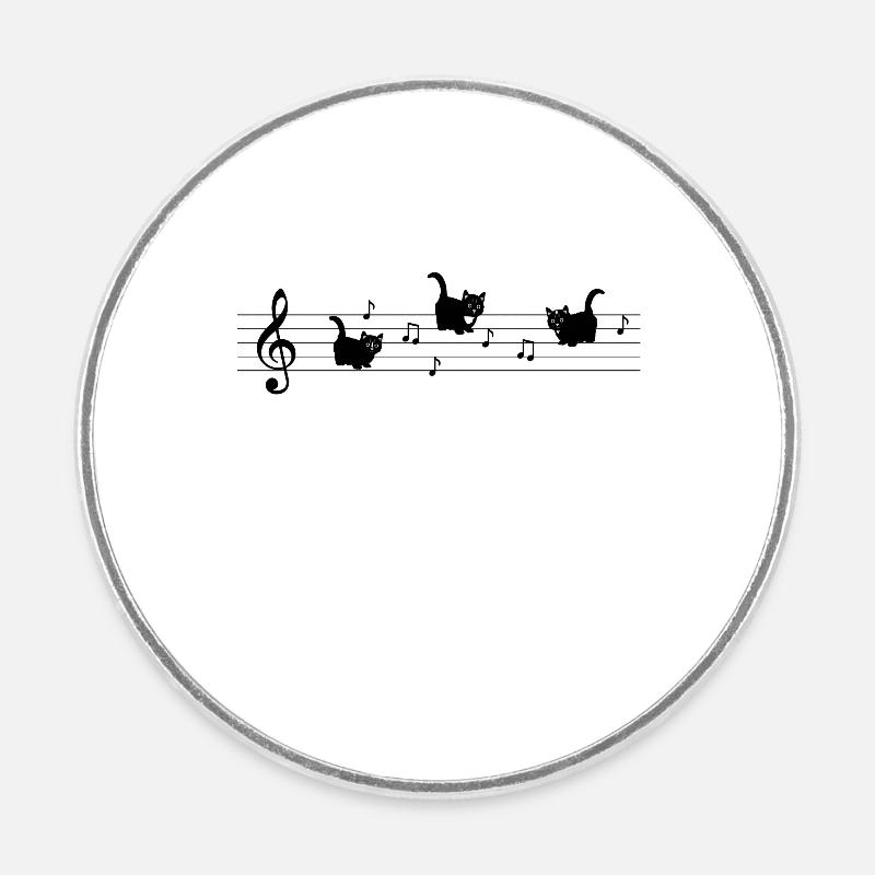 Musique de chats - Magnet rond - blanc