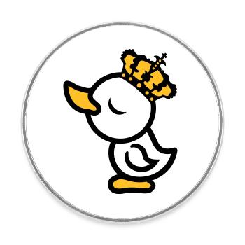Eitel Koenig Koenigin Princess Chick Crown Arrog - Round  fridge magnet - white - Front