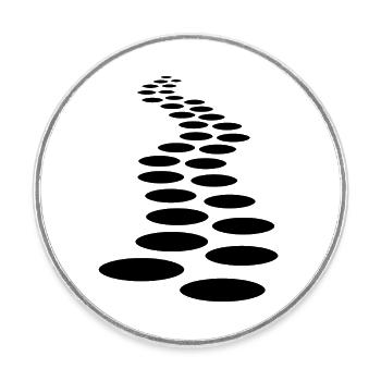 foot imprint path path line line row art pun - Round  fridge magnet - white - Front