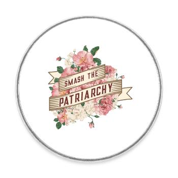 Smash the patriarchy / Feminism - Round  fridge magnet - white - Front