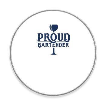 Barkeeper Barkeeper Barkeeper Barkeeper - Runder Kühlschrankmagnet - Weiß - Vorne