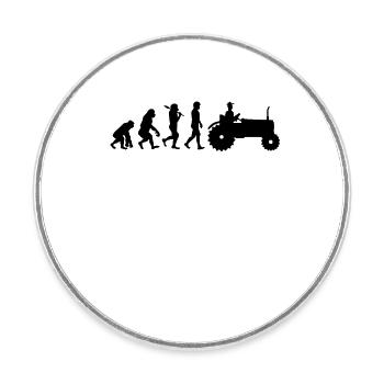 Landwirt Evolution - Runder Kühlschrankmagnet - Weiß - Vorne