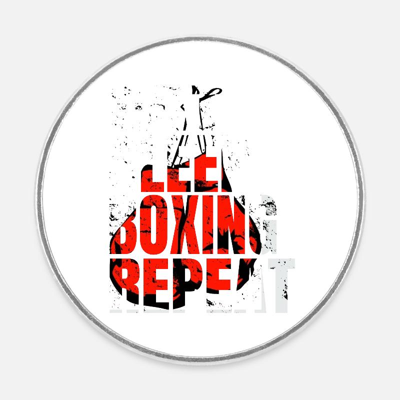 Boxe Boxe Combat Boxe Sparring Boxer Sport - Magnet rond - blanc