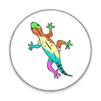 Eidechse Gecko Zoologie Wildtiere Lurch Amphibie - Runder Kühlschrankmagnet - Weiß - Vorne