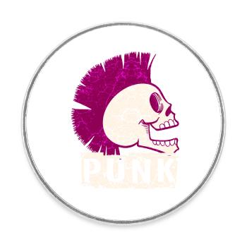 Punk music unicorn girl punk rock anarchy - Round  fridge magnet - white - Front