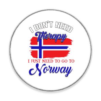 Norway, travel destination, troll - Round  fridge magnet - white - Front