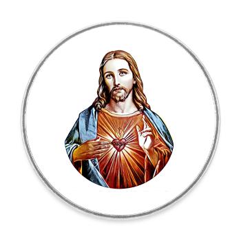 Jesus Christ * Jesus Christ painting - Round  fridge magnet - white - Front