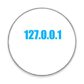 there is no place like 127.0.0.1 gift idea - Round  fridge magnet - white - Front