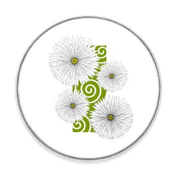 Blumen Gänseblümchen weiße Blüten Garten Frühling - Runder Kühlschrankmagnet - Weiß - Vorne