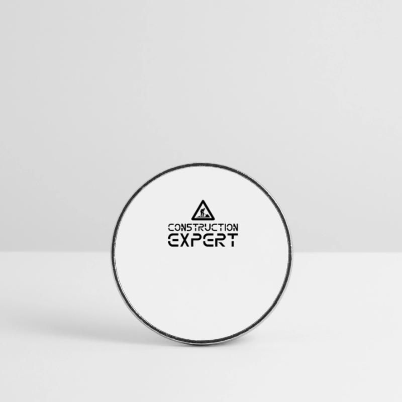 Construction site ExpertE construction workers construction construction work Round  fridge magnet