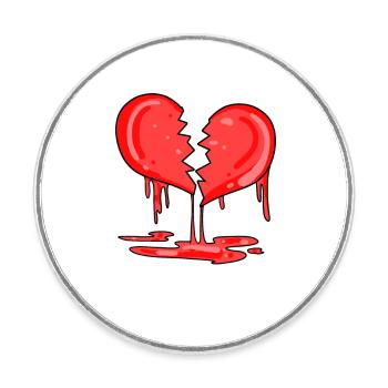 Broken heart - Round  fridge magnet - white - Front