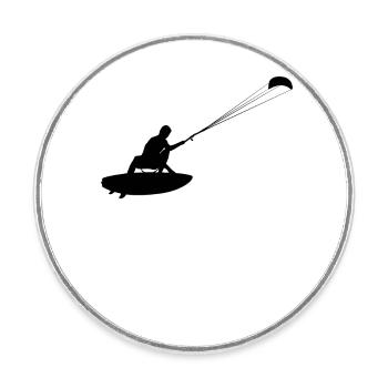 Kitesurfer Kitesurf Wassersport Surf Wakeboard Sur - Magnet rond - blanc - Devant