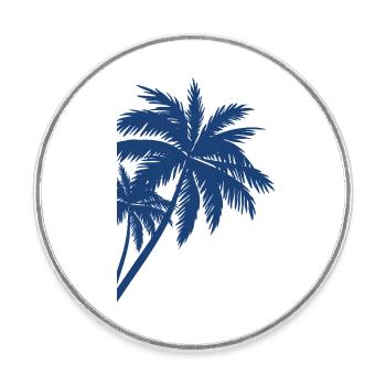 Palme Palm - Magnet rond - blanc - Devant