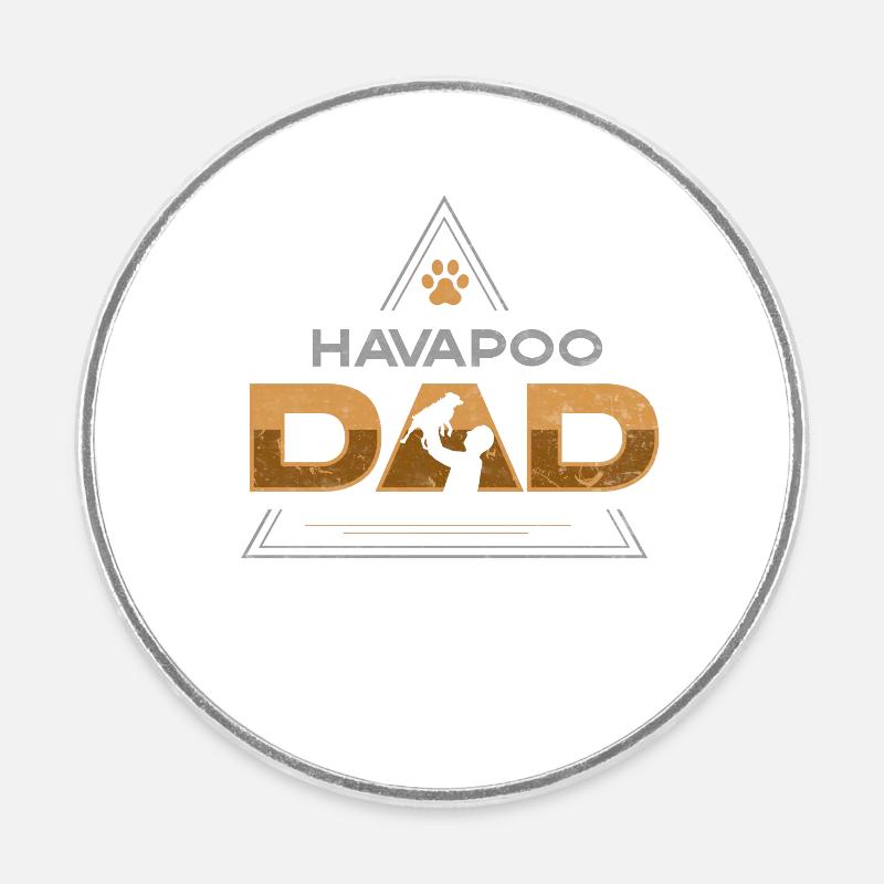 havapoo, havapoo yorkiepoo, havapoo ciel, - Magnet rond - blanc